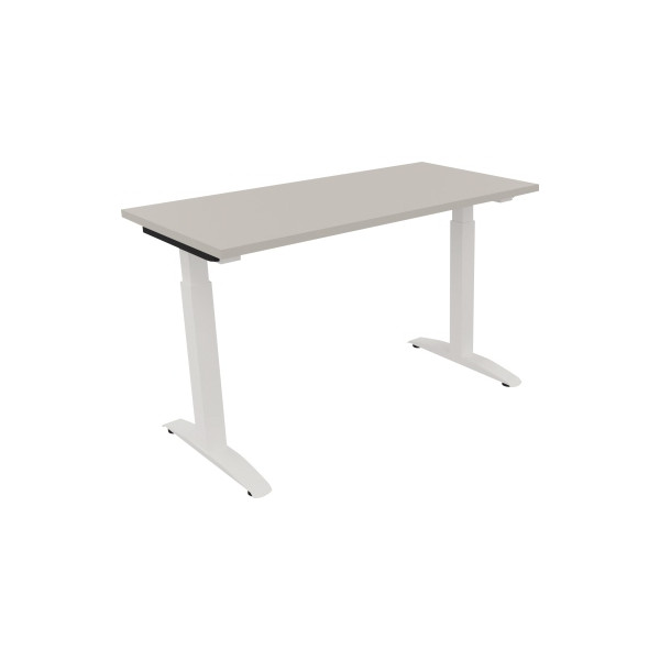 4003969070882 - Schreibtisch All in One 810021981 manuell höhenverstellbar 65-85cm (H) 120x60cm (BxT) rechteckig lichtgrau   verkehrsweiß 4