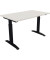 Schreibtisch All in One, manuell höhenverstellbar, 65-85cm (H), 120x70cm (BxT), rechteckig, weiß / anthrazit metallic