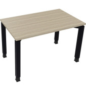 Schreibtisch All in One, manuell h&ouml;henverstellbar, 65-85cm (H), 120x70cm (BxT), rechteckig, eiche natur / anthrazit metallic