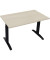 Schreibtisch All in One, manuell höhenverstellbar, 65-85cm (H), 120x70cm (BxT), rechteckig, akazie hell / anthrazit metallic