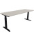 Schreibtisch All in One, manuell höhenverstellbar, 65-85cm (H), 120x70cm (BxT), rechteckig, lichtgrau / anthrazit metallic