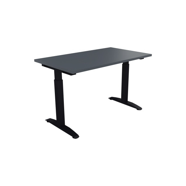 4003969071568 - Schreibtisch All in One 810022082 manuell höhenverstellbar 65-85cm (H) 120x70cm (BxT) rechteckig lavagrau   anthrazit metall