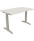 Schreibtisch All in One, manuell höhenverstellbar, 65-85cm (H), 120x70cm (BxT), rechteckig, weiß / silberaluminium
