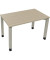 Schreibtisch All in One, manuell höhenverstellbar, 65-85cm (H), 120x70cm (BxT), rechteckig, eiche natur / silberaluminium