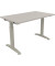 Schreibtisch All in One, manuell höhenverstellbar, 65-85cm (H), 120x70cm (BxT), rechteckig, lichtgrau / silberaluminium