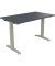 Schreibtisch All in One, manuell höhenverstellbar, 65-85cm (H), 120x70cm (BxT), rechteckig, lavagrau / silberaluminium