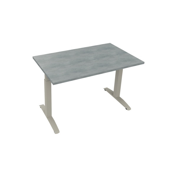 4003969071391 - Schreibtisch All in One 810022183 manuell höhenverstellbar 65-85cm (H) 120x70cm (BxT) rechteckig beton hell   silberaluminiu
