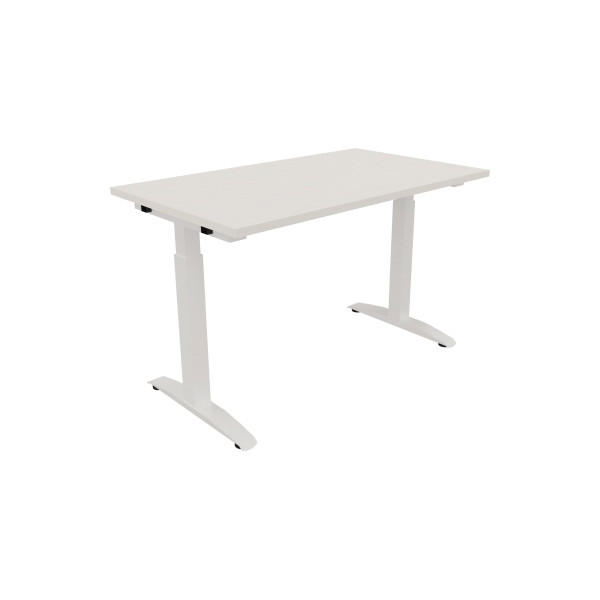 4003969071575 - Schreibtisch All in One 810022201 manuell höhenverstellbar 65-85cm (H) 120x70cm (BxT) rechteckig diamant weiß   verkehrsweiß