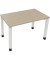 Schreibtisch All in One, manuell höhenverstellbar, 65-85cm (H), 120x70cm (BxT), rechteckig, eiche natur / weiß