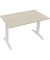 Schreibtisch All in One, manuell höhenverstellbar, 65-85cm (H), 120x70cm (BxT), rechteckig, akazie hell / weiß