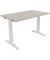 Schreibtisch All in One, manuell höhenverstellbar, 65-85cm (H), 120x70cm (BxT), rechteckig, lichtgrau / weiß