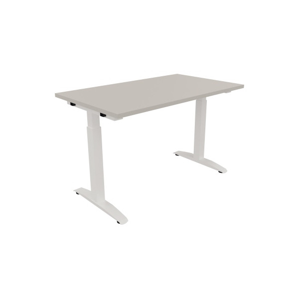 4003969071537 - Schreibtisch All in One 810022281 manuell höhenverstellbar 65-85cm (H) 120x70cm (BxT) rechteckig lichtgrau   verkehrsweiß 4