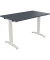Schreibtisch All in One, manuell höhenverstellbar, 65-85cm (H), 120x70cm (BxT), rechteckig, lavagrau / weiß