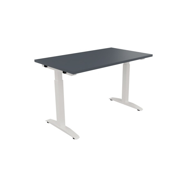 4003969071483 - Schreibtisch All in One 810022282 manuell höhenverstellbar 65-85cm (H) 120x70cm (BxT) rechteckig lavagrau   verkehrsweiß 40