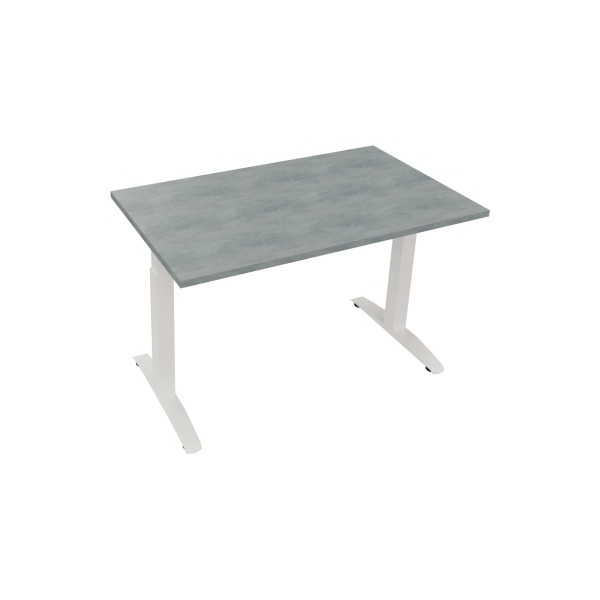 4003969071544 - Schreibtisch All in One 810022283 manuell höhenverstellbar 65-85cm (H) 120x70cm (BxT) rechteckig beton hell   verkehrsweiß 