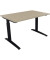 Schreibtisch All in One, manuell höhenverstellbar, 65-85cm (H), 120x80cm (BxT), rechteckig, eiche natur / anthrazit metallic