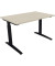 Schreibtisch All in One, manuell höhenverstellbar, 65-85cm (H), 120x80cm (BxT), rechteckig, akazie hell / anthrazit metallic