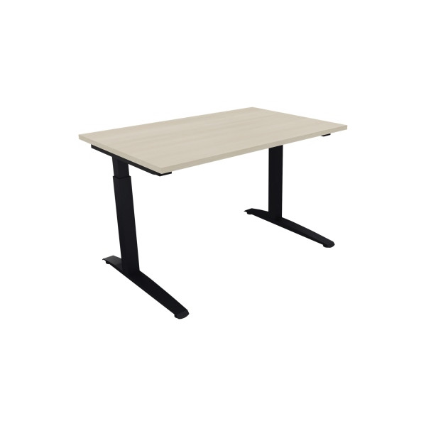 4003969071469 - Schreibtisch All in One 810022372 manuell höhenverstellbar 65-85cm (H) 120x80cm (BxT) rechteckig akazie hell   anthrazitmeta