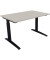Schreibtisch All in One, manuell höhenverstellbar, 65-85cm (H), 120x80cm (BxT), rechteckig, lichtgrau / anthrazit metallic