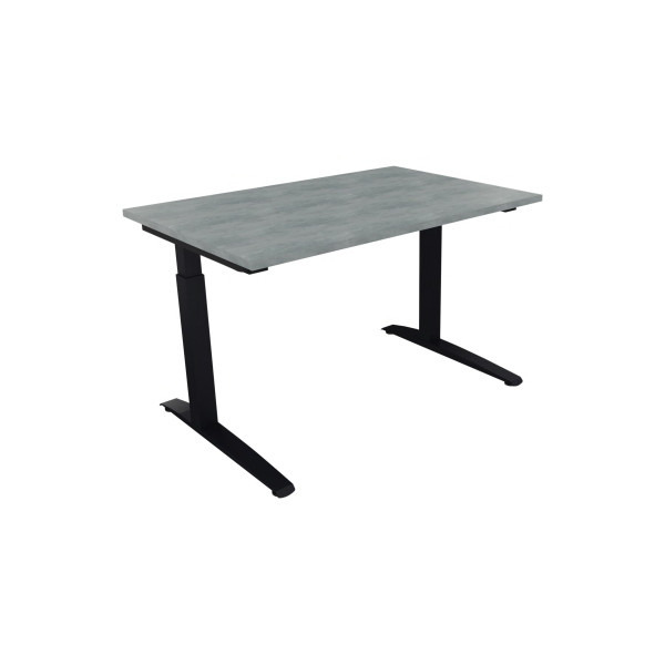 4003969071421 - Schreibtisch All in One 810022383 manuell höhenverstellbar 65-85cm (H) 120x80cm (BxT) rechteckig beton hell   anthrazitmetal