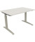 Schreibtisch All in One, manuell höhenverstellbar, 65-85cm (H), 120x80cm (BxT), rechteckig, weiß / silberaluminium