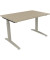 Schreibtisch All in One, manuell höhenverstellbar, 65-85cm (H), 120x80cm (BxT), rechteckig, eiche natur / silberaluminium