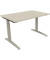 Schreibtisch All in One, manuell höhenverstellbar, 65-85cm (H), 120x80cm (BxT), rechteckig, akazie hell / silberaluminium