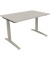 Schreibtisch All in One, manuell höhenverstellbar, 65-85cm (H), 120x80cm (BxT), rechteckig, lichtgrau / silberaluminium