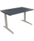 Schreibtisch All in One, manuell höhenverstellbar, 65-85cm (H), 120x80cm (BxT), rechteckig, lavagrau / silberaluminium
