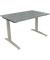 Schreibtisch All in One, manuell höhenverstellbar, 65-85cm (H), 120x80cm (BxT), rechteckig, beton hell / silberaluminium