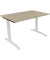 Schreibtisch All in One, manuell höhenverstellbar, 65-85cm (H), 120x80cm (BxT), rechteckig, eiche natur / weiß