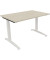 Schreibtisch All in One, manuell höhenverstellbar, 65-85cm (H), 120x80cm (BxT), rechteckig, akazie hell / weiß