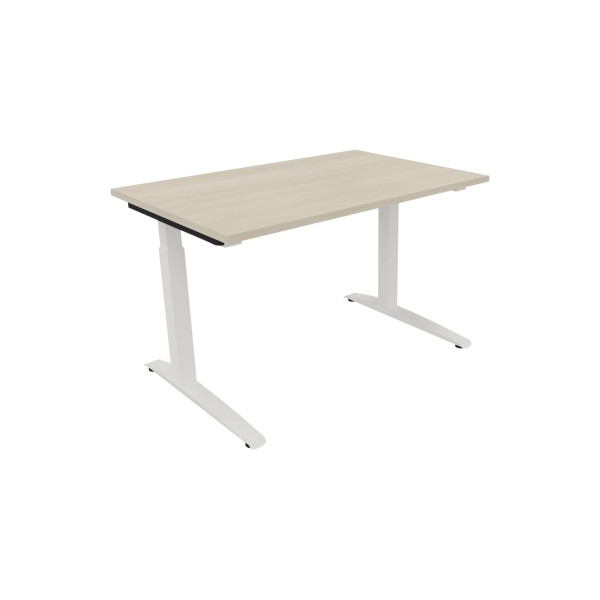 4003969071230 - Schreibtisch All in One 810022572 manuell höhenverstellbar 65-85cm (H) 120x80cm (BxT) rechteckig akazie hell   verkehrsweiß