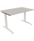 Schreibtisch All in One, manuell höhenverstellbar, 65-85cm (H), 120x80cm (BxT), rechteckig, lichtgrau / weiß