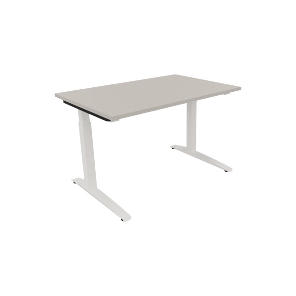 4003969071278 - Schreibtisch All in One 810022581 manuell höhenverstellbar 65-85cm (H) 120x80cm (BxT) rechteckig lichtgrau   verkehrsweiß 4