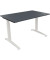 Schreibtisch All in One, manuell höhenverstellbar, 65-85cm (H), 120x80cm (BxT), rechteckig, lavagrau / weiß
