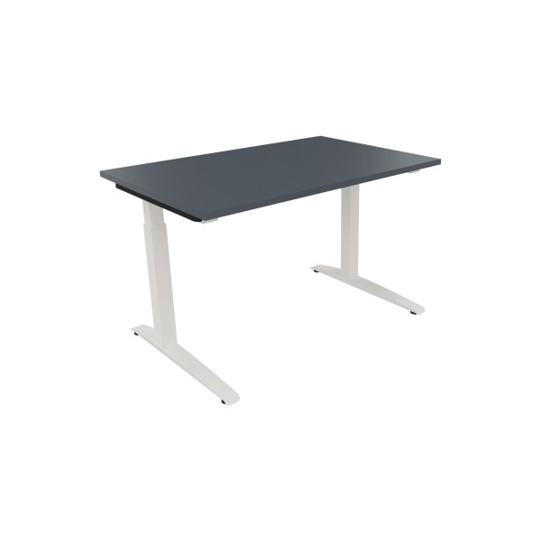 4003969071322 - Schreibtisch All in One 810022582 manuell höhenverstellbar 65-85cm (H) 120x80cm (BxT) rechteckig lavagrau   verkehrsweiß 40