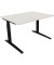 Schreibtisch All in One, manuell höhenverstellbar, 65-85cm (H), 120x90cm (BxT), rechteckig, weiß / anthrazit metallic
