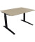 Schreibtisch All in One, manuell höhenverstellbar, 65-85cm (H), 120x90cm (BxT), rechteckig, eiche natur / anthrazit metallic