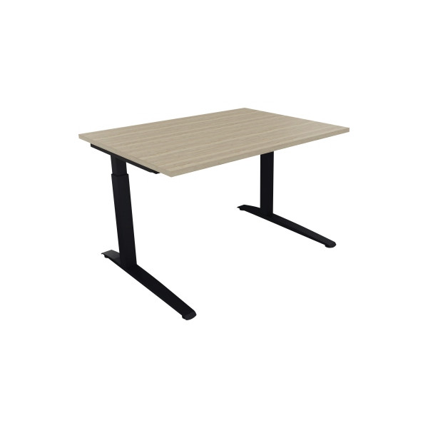 4003969071827 - Schreibtisch All in One 810022671 manuell höhenverstellbar 65-85cm (H) 120x90cm (BxT) rechteckig eiche natur   anthrazit met