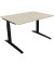 Schreibtisch All in One, manuell höhenverstellbar, 65-85cm (H), 120x90cm (BxT), rechteckig, akazie hell / anthrazit metallic