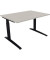 Schreibtisch All in One, manuell höhenverstellbar, 65-85cm (H), 120x90cm (BxT), rechteckig, lichtgrau / anthrazit metallic