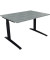 Schreibtisch All in One, manuell höhenverstellbar, 65-85cm (H), 120x90cm (BxT), rechteckig, beton hell / anthrazit metallic