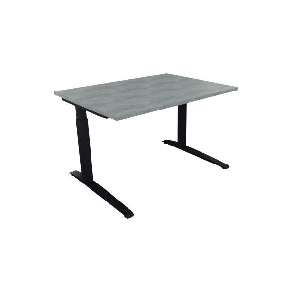 4003969071735 - Schreibtisch All in One 810022683 manuell höhenverstellbar 65-85cm (H) 120x90cm (BxT) rechteckig beton hell   anthrazit meta