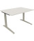 Schreibtisch All in One, manuell höhenverstellbar, 65-85cm (H), 120x90cm (BxT), rechteckig, weiß / silberaluminium