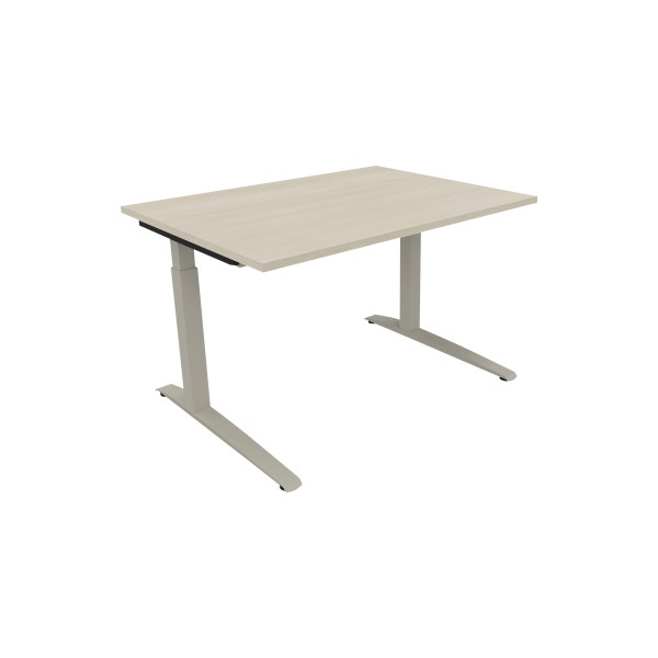 4003969071902 - Schreibtisch All in One 810022772 manuell höhenverstellbar 65-85cm (H) 120x90cm (BxT) rechteckig akazie hell   silberalumini