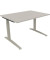 Schreibtisch All in One, manuell höhenverstellbar, 65-85cm (H), 120x90cm (BxT), rechteckig, lichtgrau / silberaluminium