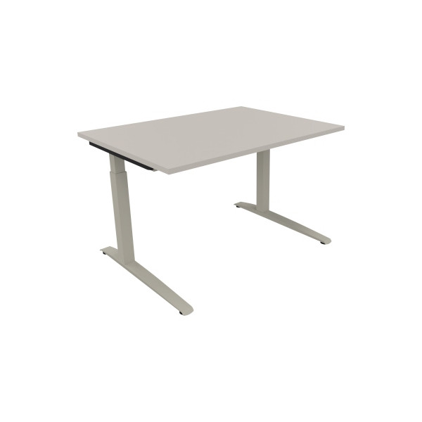 4003969071711 - Schreibtisch All in One 810022781 manuell höhenverstellbar 65-85cm (H) 120x90cm (BxT) rechteckig lichtgrau   silberaluminium