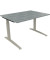 Schreibtisch All in One, manuell h&ouml;henverstellbar, 65-85cm (H), 120x90cm (BxT), rechteckig, beton hell / silberaluminium