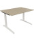 Schreibtisch All in One, manuell höhenverstellbar, 65-85cm (H), 120x90cm (BxT), rechteckig, eiche natur / weiß